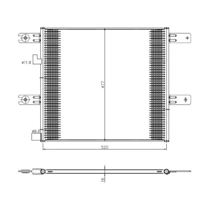 Kondenzátor, Klímaberendezés 350508 Renault Trucks C/D Volvo Fe 2