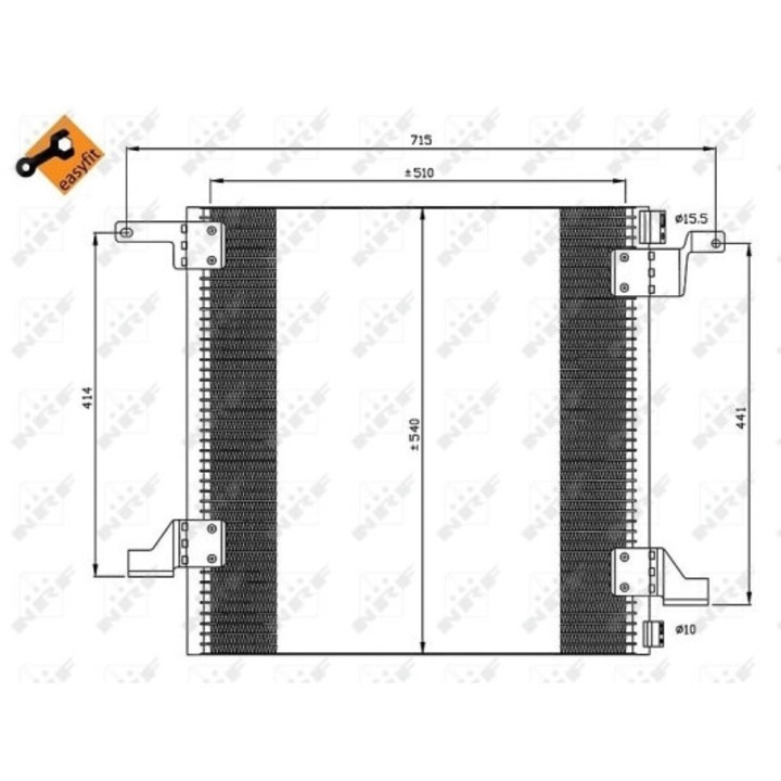 Kondenzátor, Klímaberendezés 35526 Mercedes-Benz M-osztály