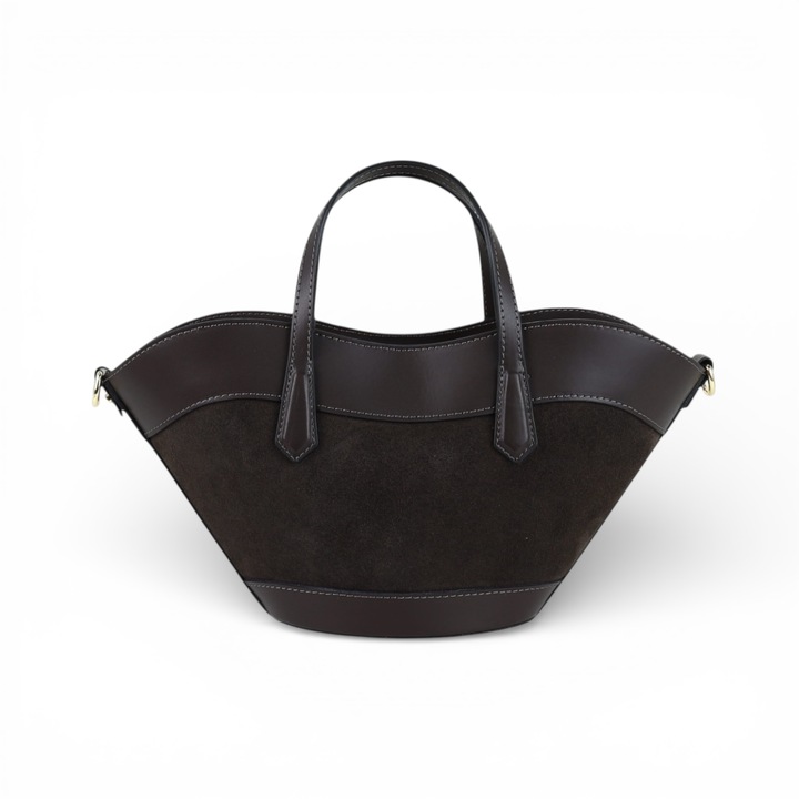 Чанта Runa-M, велур, 1 джоб, цвят кафе, размери 35x15см