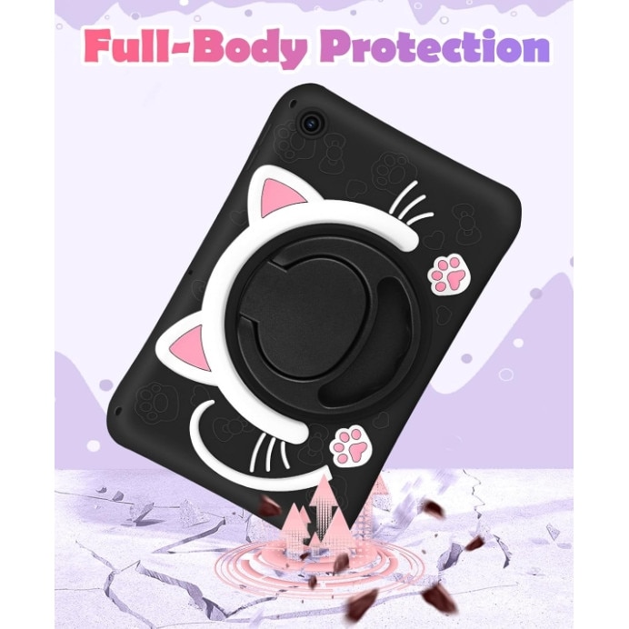 Husa de protectie pentru tableta, ZYNORO®，suport rotativ, 11 inch, Cu snur，Compatibila cu Samsung Tab A9 Plus, negru