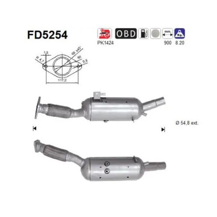 Korom-/Részecskeszűrő, Kipufogórendszer Fd5254 Fiat Talento Nissan Nv300 Opel Vivaro B Renault Trafic 3