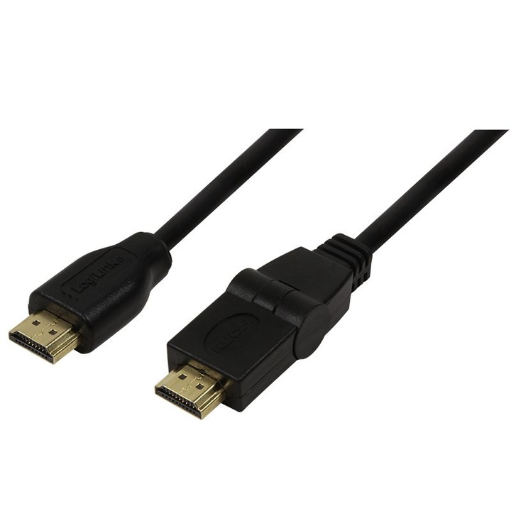 Logilink HDMI cable A/M to A/M 180° rotatable 4K/24 Hz 1, 8m Black, 242057, Kábel