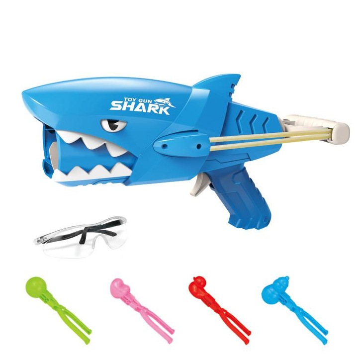 Set lansator de bulgari de zapada Dinozaur Albastru, jucarii interactive copii