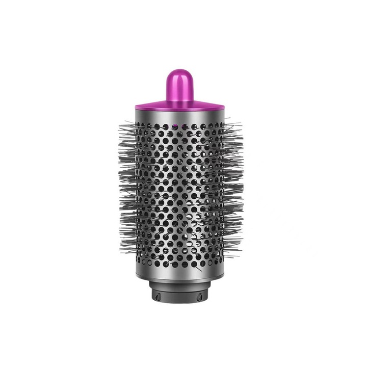 Perie rotunda mare, roz/gri, pentru ondulator Dyson