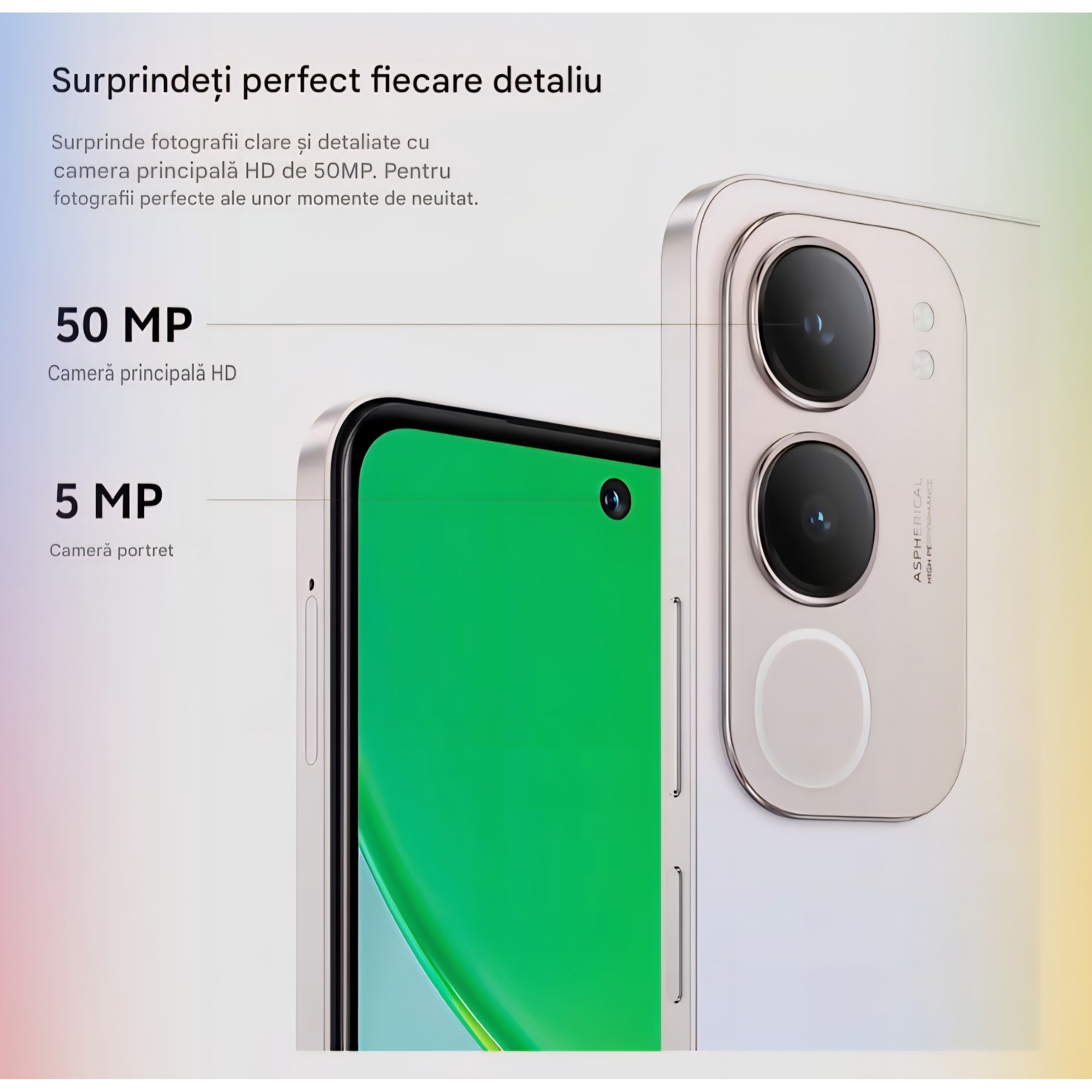 Telefon mobil vivo Y19s, Dual SIM, 6GB RAM + 128GB stocare, RAM extins 6GB, ecran LCD 6.68" 90Hz, camera 50 MP, baterie 5150 mAh, NFC, IP64, albastru