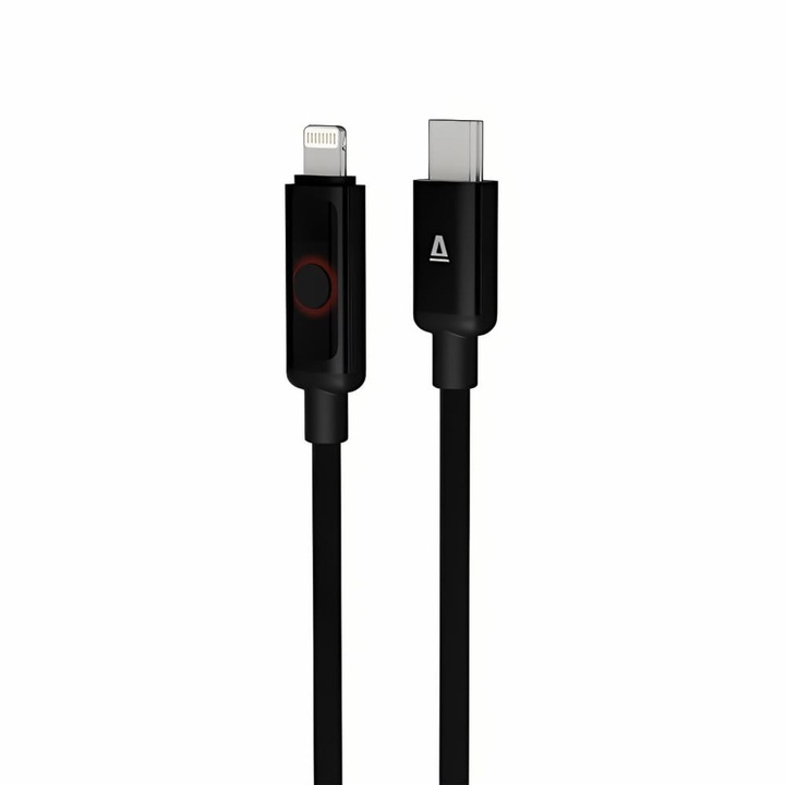 AVAX CB651 PULSEY USB-C - Lightning gyorstöltő kábel, 27W, fonott, 1.0m, szürke