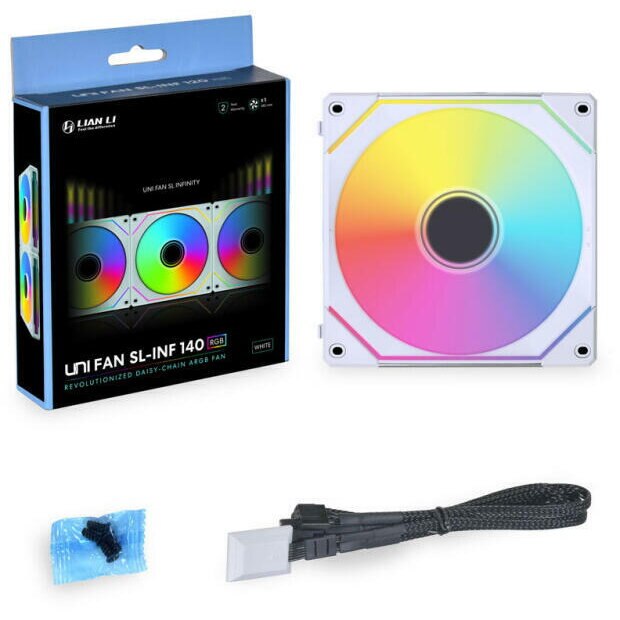 Ventilator 140 mm Lian Li UNI Fan SL Infinity 140 ARGB PWM White