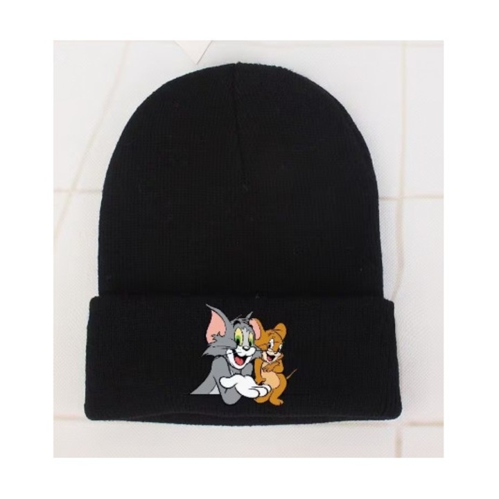 Căciulă TOM și JERRY, unisex, călduroasă, acrilică, mărime universală