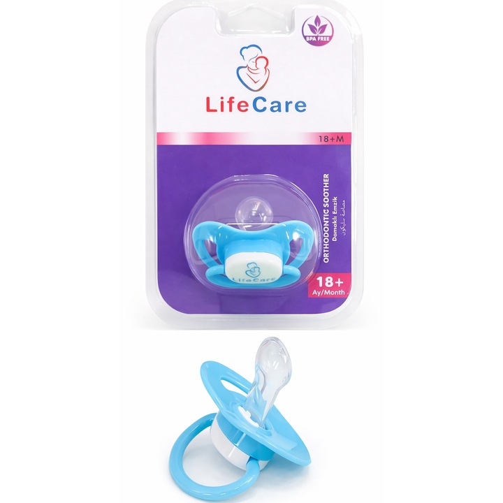 Life Care ortodontikus cumi 18+ hónaposoknak, kék színű