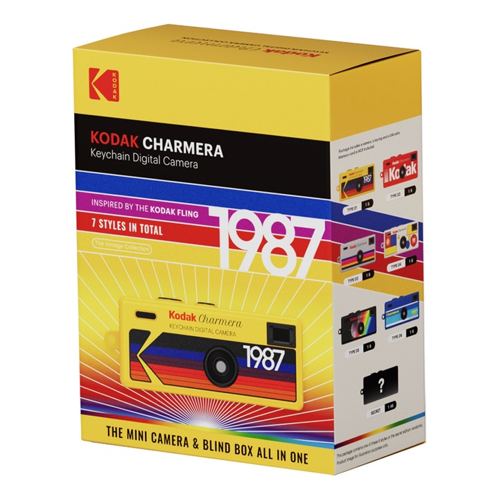 Aparat foto digital breloc Kodak Charmera, fotografii și video, 7 modele retro aleatorii