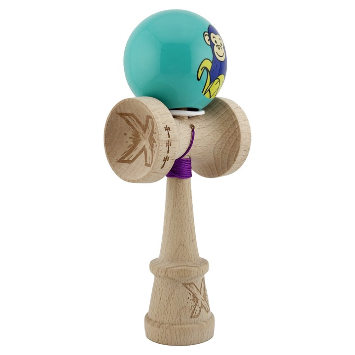 Kendama X Monkey, Profesionala, Cupe Mari V3, Turcoaz, 18x4.8cm