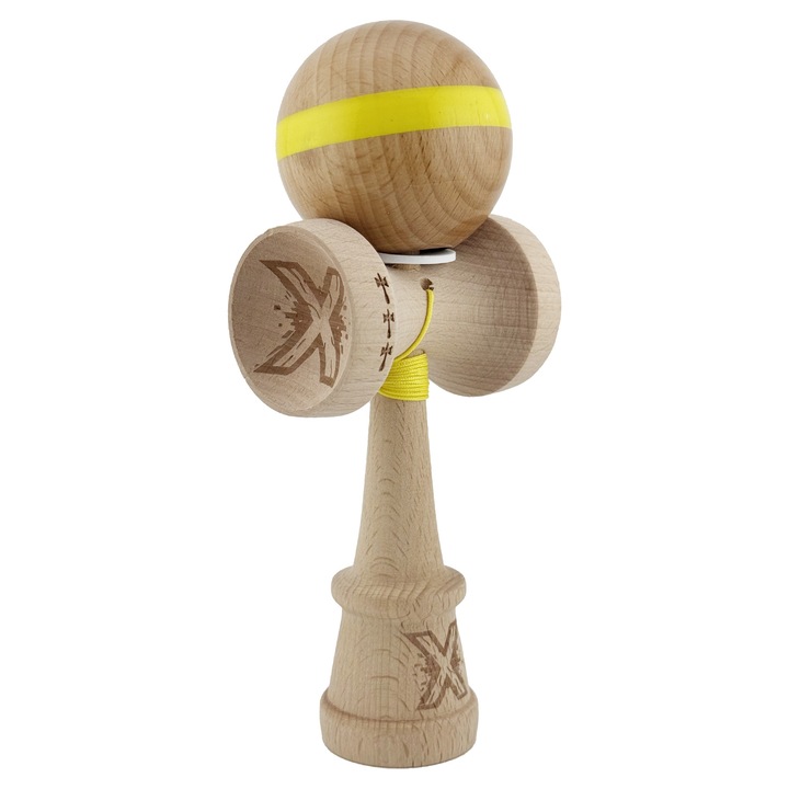 Kendama profesionala super sticky, cupe mari King Size V3, galben