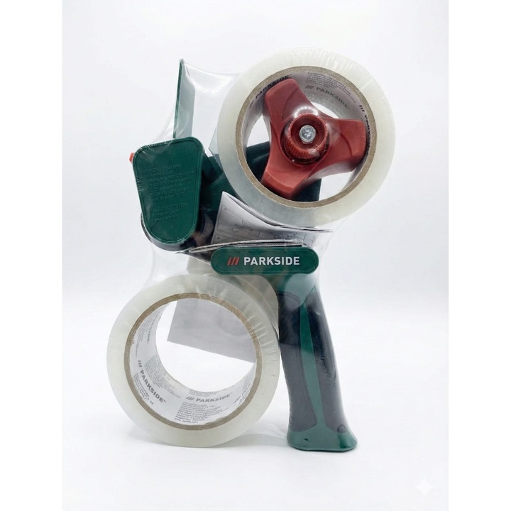 Dispenser banda adeziva pentru ambalare Parkside, 2 role scoci incluse