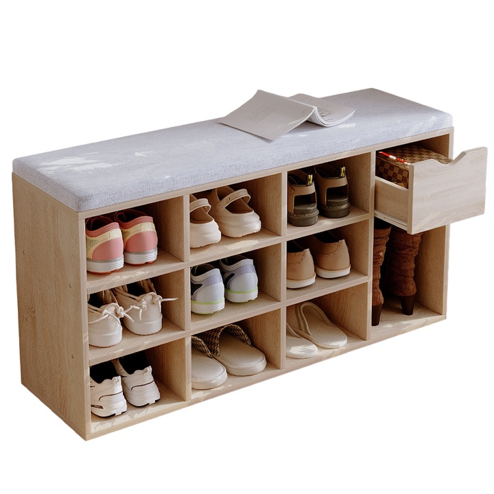 Cipősszekrény ülőkével, Loft Sonoma előszoba pad fiókkal Rebiko