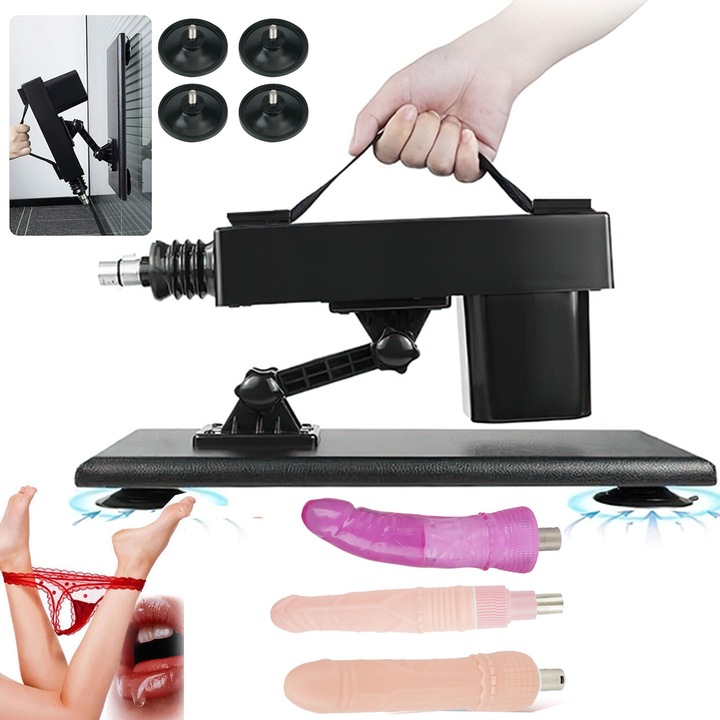 Унисекс секс машина, Bedee, 4 вендузи, 6 аксесоара, ABS