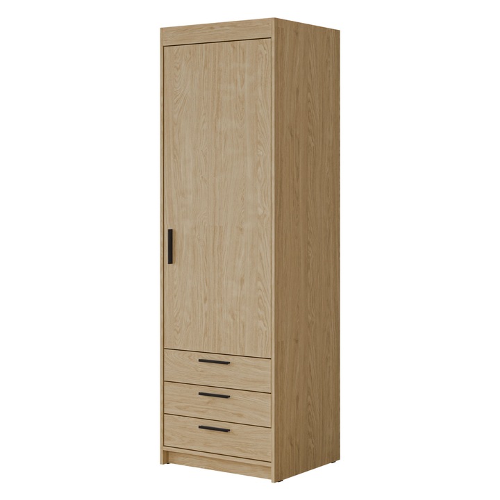 Dulap Melen 1D3S, MIRJAN 24, stejar uleiat, 53x60x191 cm