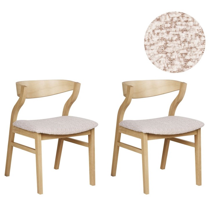 Étkezőzék kétdarabos szettben Maroa Kaucsukfa (gumifa) Világosbézs