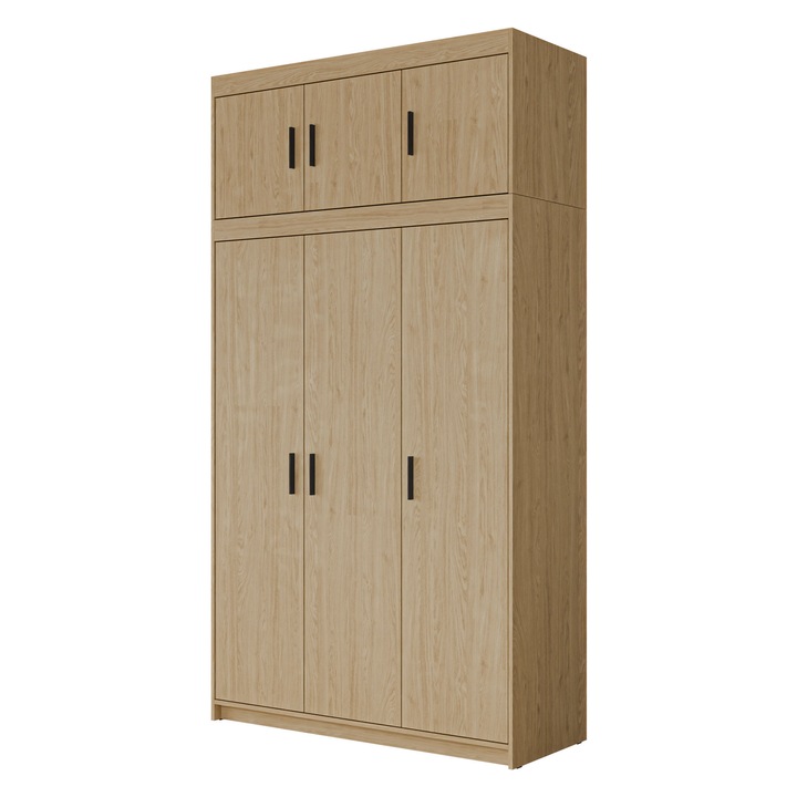 Dulap Melen 3D + modul, MIRJAN 24, stejar uleiat, 53x133x246 cm