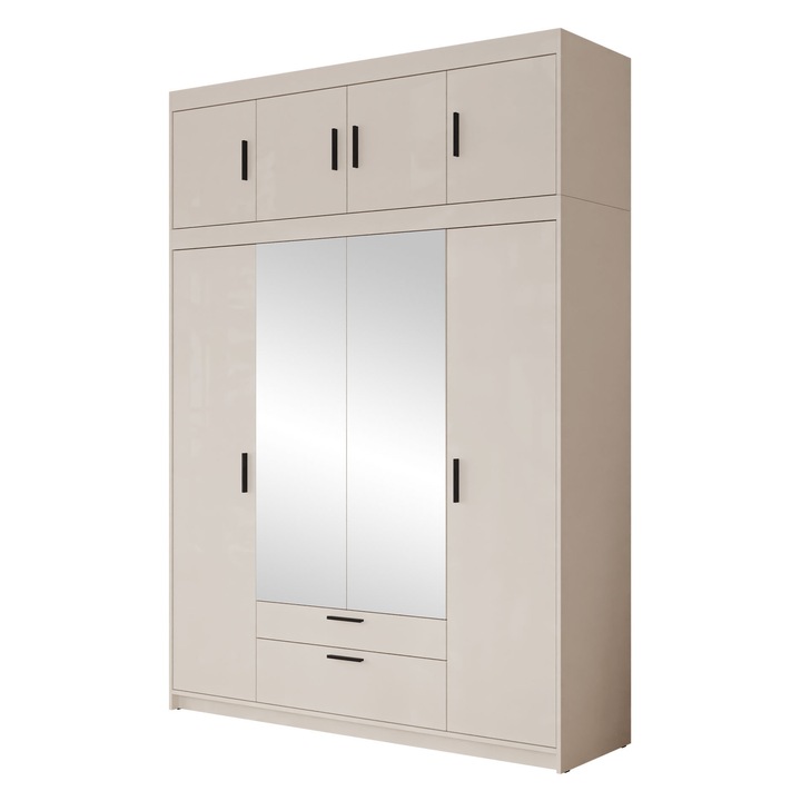 Dulap cu oglinda Melen 4D + modul, MIRJAN 24, bej nisip, 53x177x246 cm