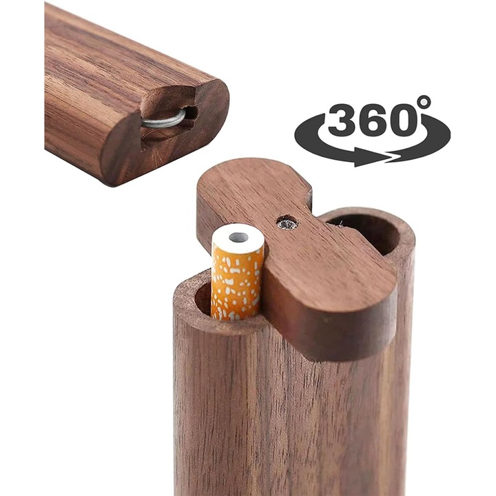 Cutie din Lemn Vintage pentru Tutun, Lucrata Manual, Organizator Multifunctional si Decorativ, Maro