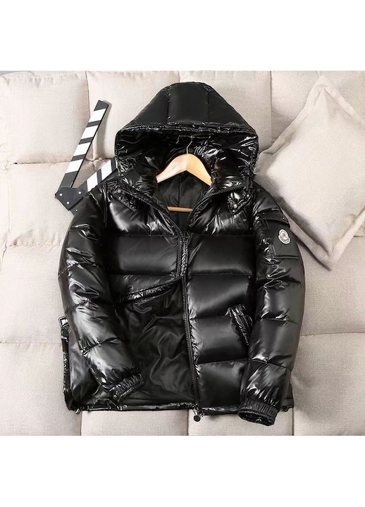 Geaca scurta barbati, neagra, din bumbac, cu gluga, captusita