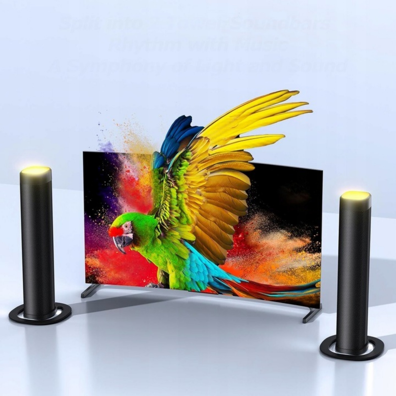 Vara de sunet VICALO 2.1 cu subwoofer integrat, iluminare RGB, Bluetooth, compactă