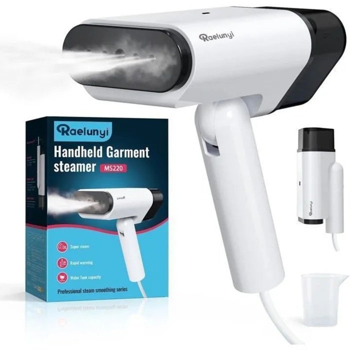 Fier De Calcat Portabil Si Pliabil, Raelunyi, 120 W, Debit De Abur 20 G/Min, Gata De Utilizare In 20 De Secunde, Ideal Pentru Acasa, Calatorii Si Birou, Indeparteaza Rapid Cutele, Alb