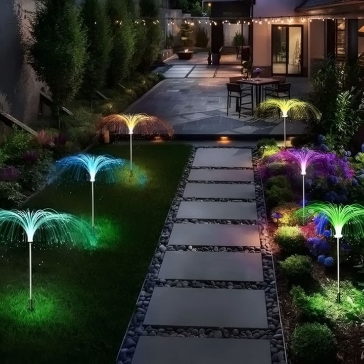 Lampa solara gradina model palmier, set 2 bucati