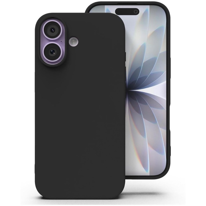 Husa Silicon Jelly Liquid, Compatibil cu Apple iPhone 17, Ultra Slim, din silicon high tech, Protectie la Camera, Negru