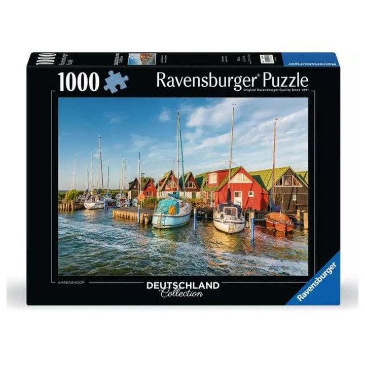 Ravensburger 1000 db-os puzzle - Ahrenshoop romantikus kikötői világa (12000584)