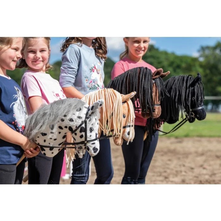 Коник на пръчка HKM Hobby Horse, светлокафяв, дължина 40 см, интерактивна играчка за деца