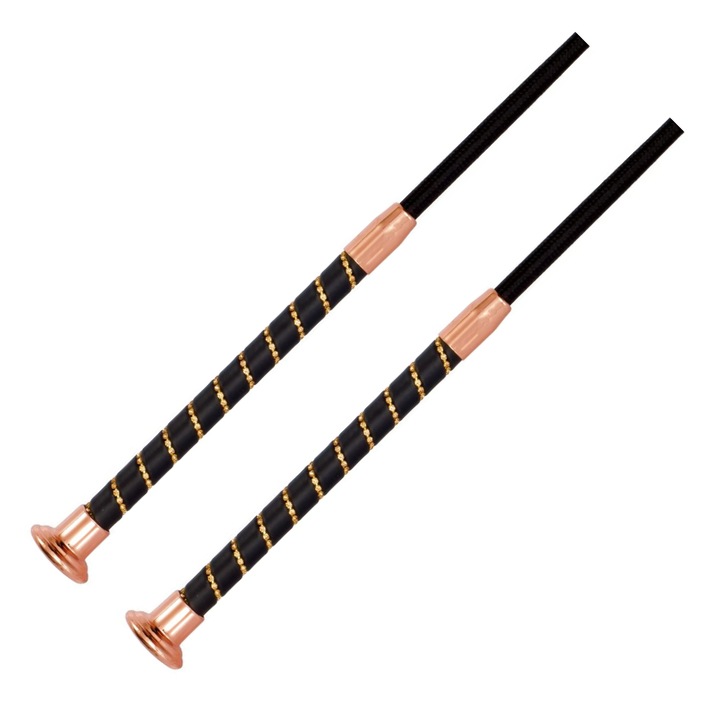 Set 2x Bat echitatie START GlossyCrystal, negru/rosegold, 130cm