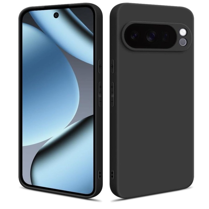 Husa G-Tech Liquid, pentru Pixel 10 Pro, din silicon, microfibra, protectii camere, Negru