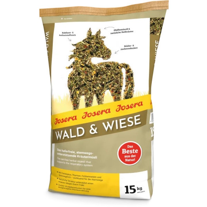 Josera WALD & WIESE lótáp, 15kg, nyugtató gyógynövényekkel, magas rosttartalommal