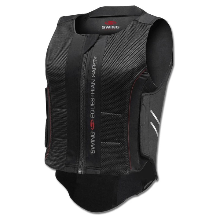 Vesta de protectie Swing P07, neagra, marimea S, protectie spate 360°