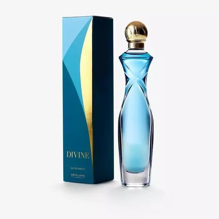 Apa de parfum Divine Oriflame 50 ml, parfum emblematic floral fructat lemnos cu crin si frezie pentru stralucire feminina