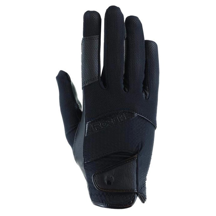 Roeckl Millero sportkesztyű, fekete sötét mokkával, 6,5