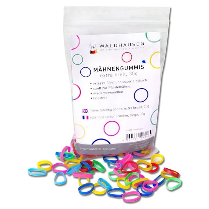 Set clame pentru coama cal, Waldhausen, multicolor, 15mm x 3mm, 30g