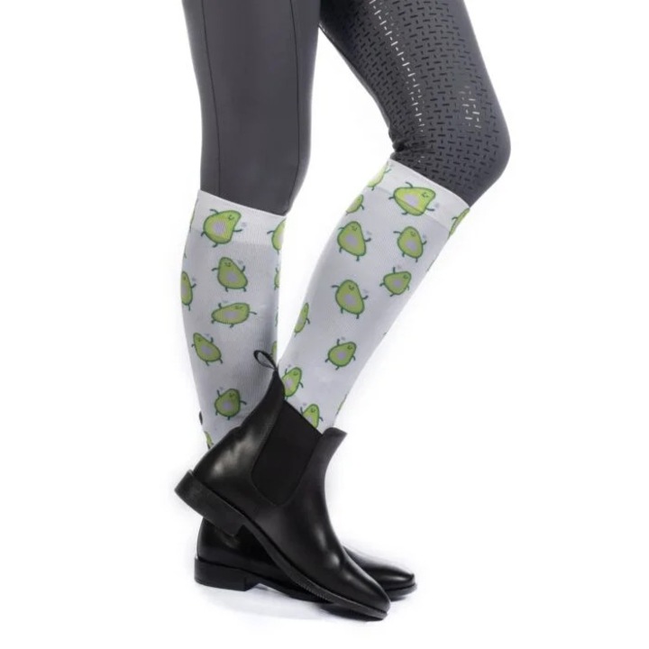 Детски чорапи за езда HKM Arizona, лилаво/зелено, 30-34, дишаща материя