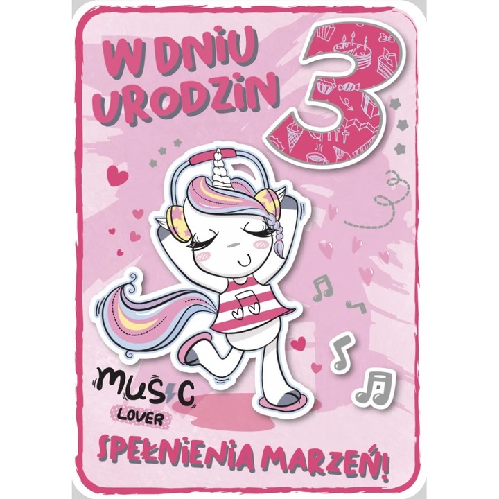 Felicitare Armin 3 Urodziny, design elegant, grafica colorata, 15x20cm