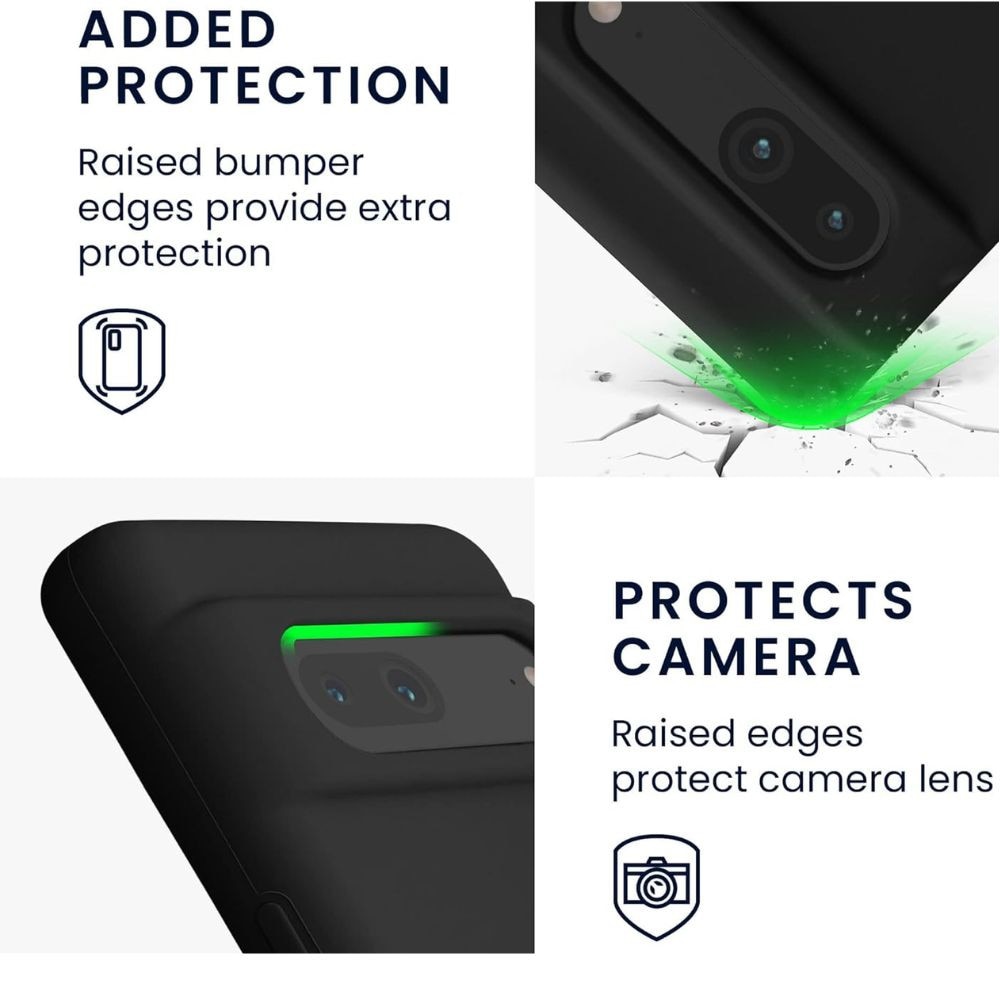Husa Silicon Jelly Liquid, Compatibil cu Pixel 7, Ultra Slim, din silicon high tech, Protectie la Camera, Negru