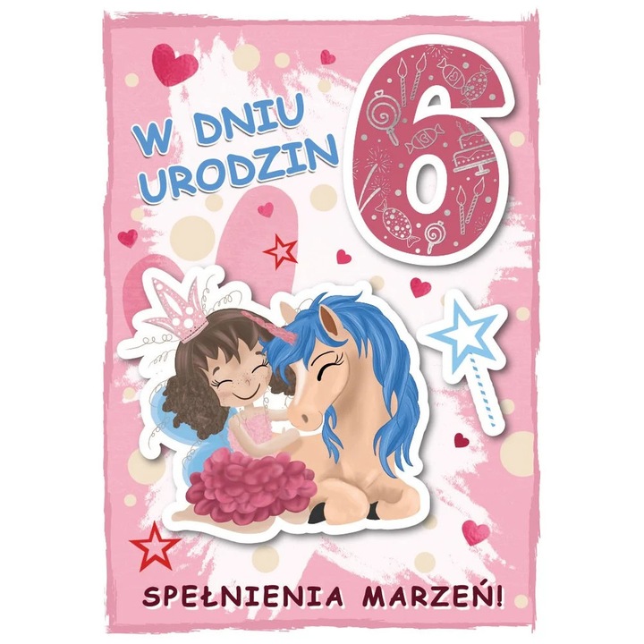 Karnet urodzinowy cu envelopa, Armin, 6 ani, decorat, set