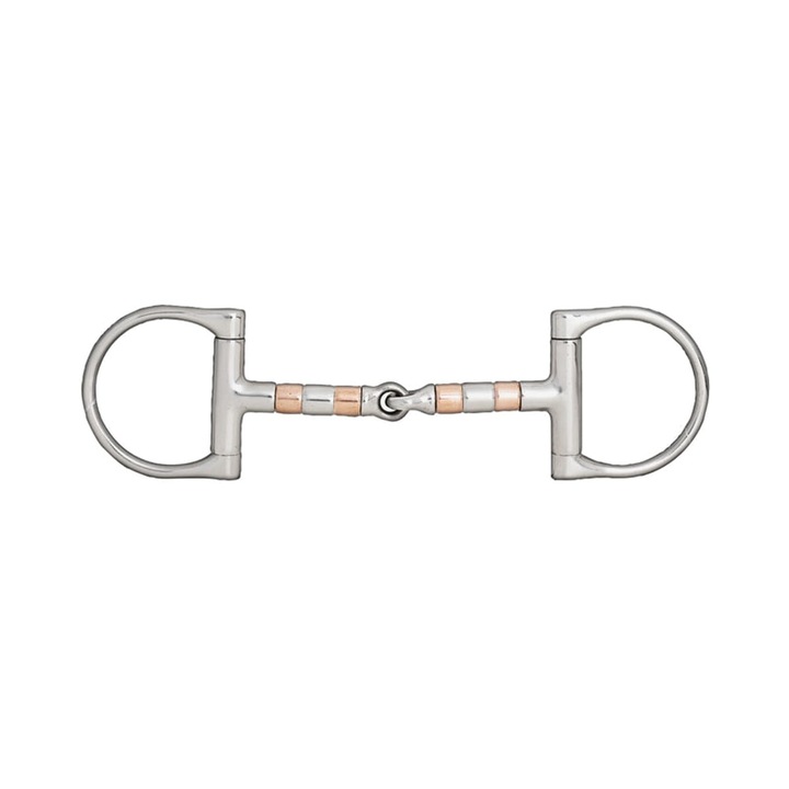 Zabala D-ring Horze cu role din cupru, 12,5 cm, din otel inoxidabil, confortabil