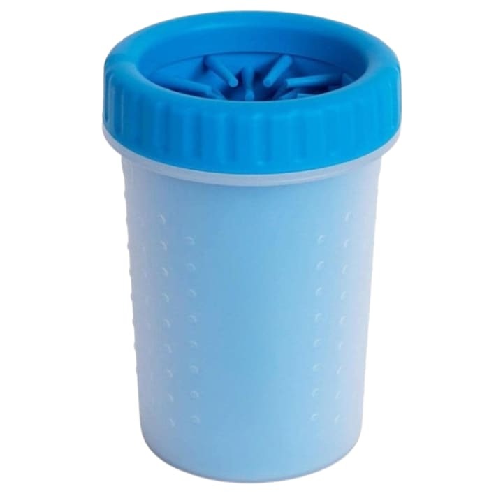 Чаша за почистване на лапи за кучета Eclatiana®, преносимо устройство за миене на лапи на животни с меки силиконови четки, 360-градусов почистващ препарат за мръсни лапи, разглобяем, син