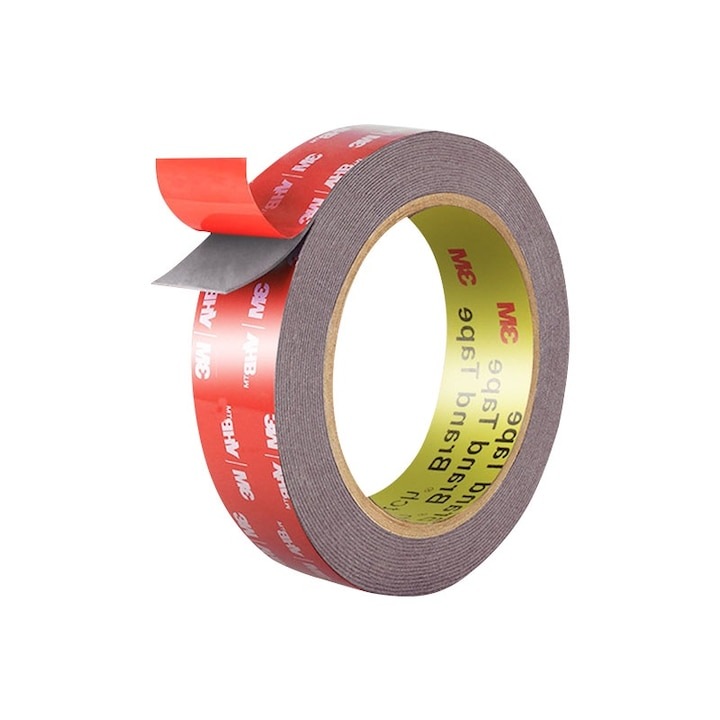 Banda Dublu Adeziva VHB Eclatiana® 15mm x 3m, Grosime 0.8mm, Montaj Puternic Auto si Casa, Impermeabila si Rezistenta la Caldura, Gri