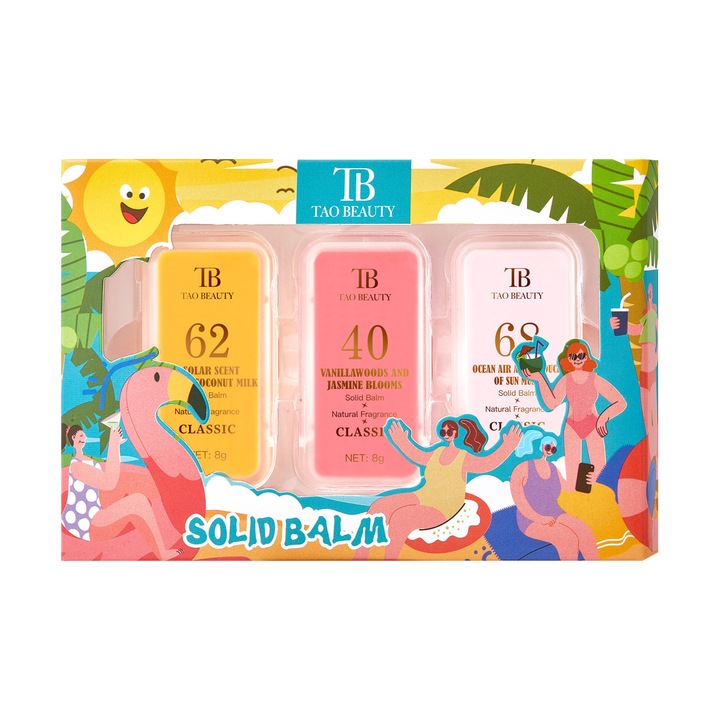 Set de Parfum Solid Eclatiana®, Balsam de Parfum de Lunga Durata, 3 Bucati, pentru Barbati si Femei, Deodorant Natural Portabil de Marimea Buzunarului, Set Cadou Prietenos pentru Calatorii