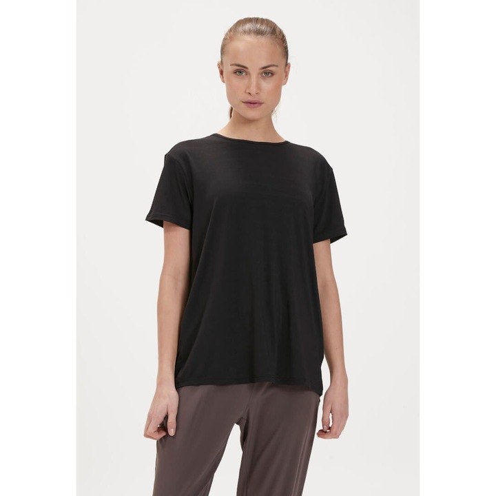 Tricou sport dama Athlecia, poliester/elastan, negru