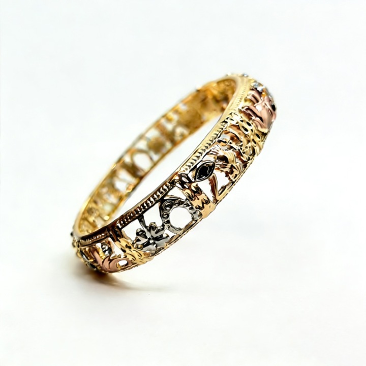 Bratara dama AeroStrideX din aliaj auriu roz 6.5x1.2cm set cu saculet catifea roz