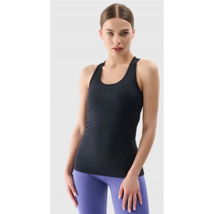 Maiou sport dama 4F, poliester/elastan, negru