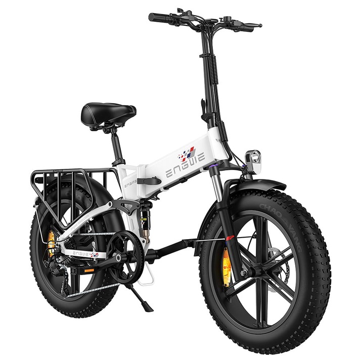 Bicicleta electrica Engwe Engine X, motor 250W, baterie 48V 13Ah, alb, 175x57x123cm
